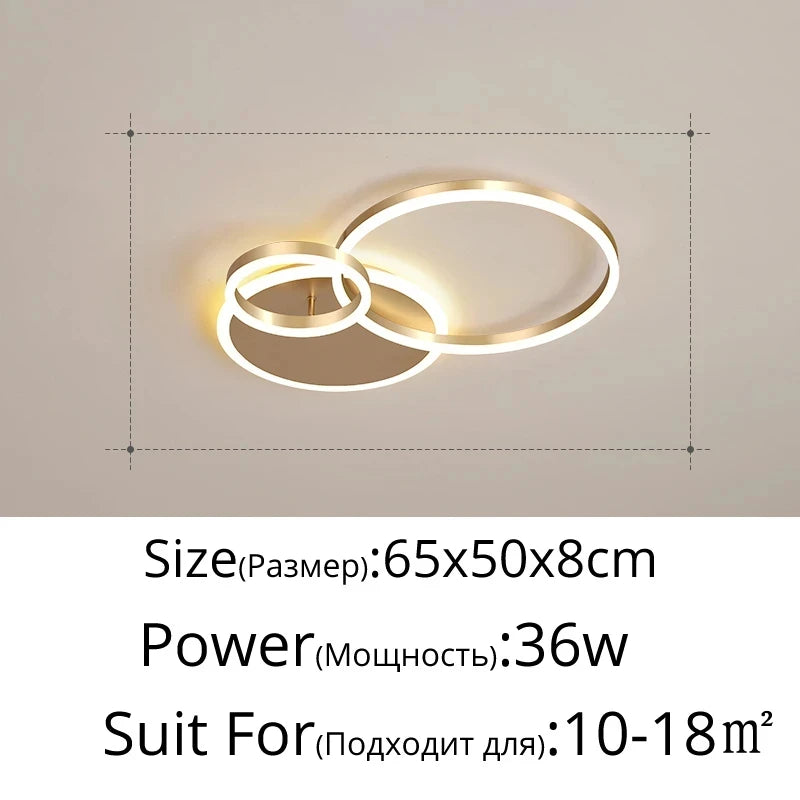 Modern Chandelier Lighting LED Indoor Ceiling Chandelier For Living Room Study Bedroom Nordic Round Rings Home Decor Chandeliers