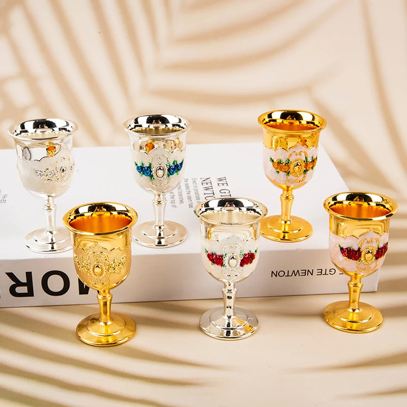 1pcs Wine Cup 30ML Wine Glasses Champagne Glasses Beverage Goblet Cocktail Cup Gold Vintage