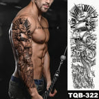 Large Full Arm Sleeve  Waterproof Temporary Tattoo Sticker Tribal Totem Skull Bird Wolf Tiger Fake Tatoo Body Art Men Women
