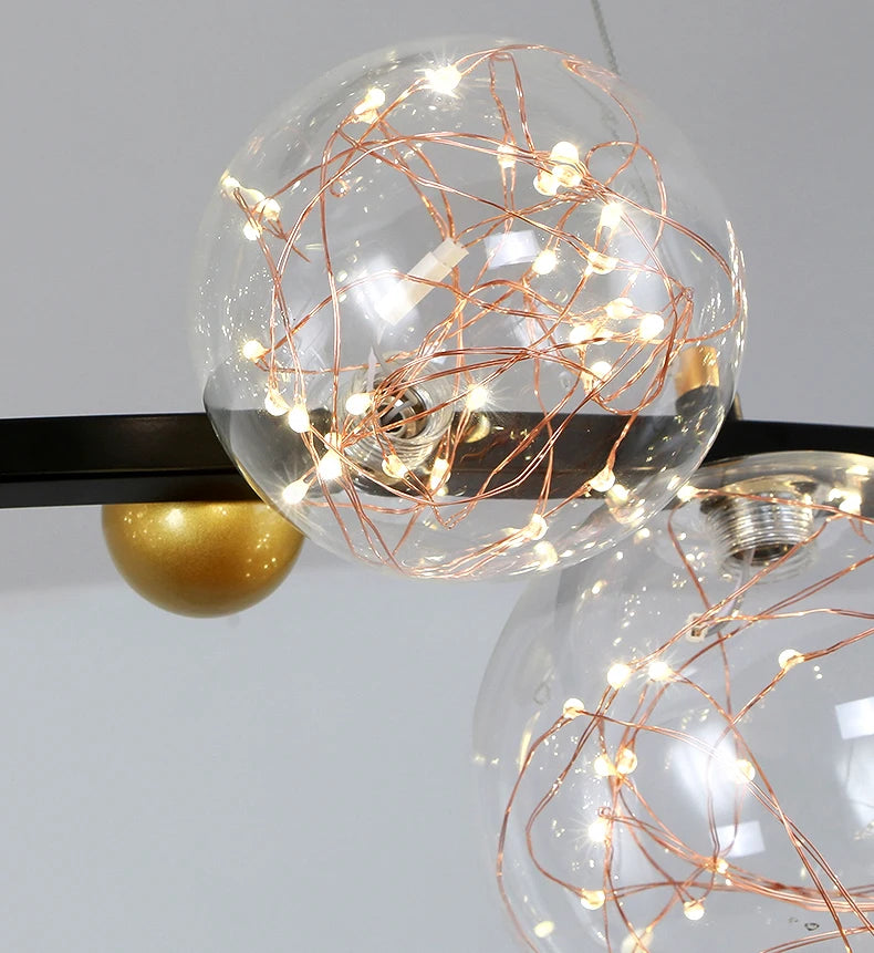 Modern Restaurant LED Chandelier Gold/Black Living Room Kitchen Luxury Interior Lighting Room Decoration Nordic Lamps