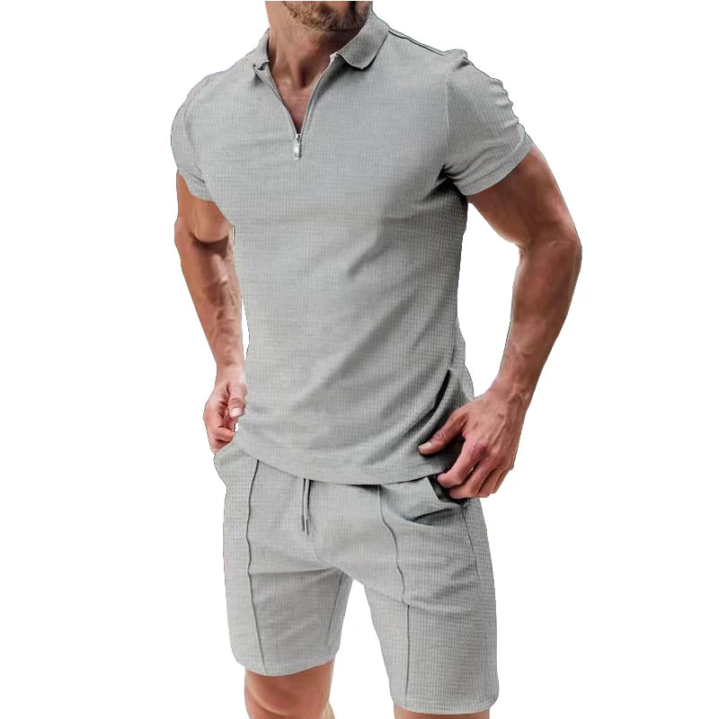 2024 new men's sportswear short sleeved T-shirt and sports shorts summer casual jogging pants set men's two-piece set