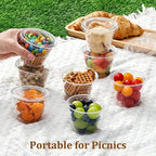 50/100pcs Clear Plastic Cups with Lids BPA Free Fruit Parfait Yogurt Dessert Container for Picnic Party Catering Storage