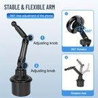 Car Cup Phone Holder Magnetic Phone Mount Super Strong Suction for Stable 360° Rotatable Mobile Support For Car