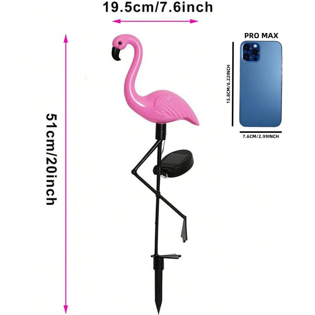 1 Pc Outdoor Solar Lights Flamingo Garden Led Stake Light Pathway Lawn Yard Landscape Halloween Christmas Decorative Lights