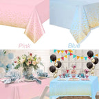 Pink Blue Gold Dot Plastic Tablecloth 54x108inch Rectangle Table Cover Disposable Table Cloth Baby Shower Birthday Party Decor