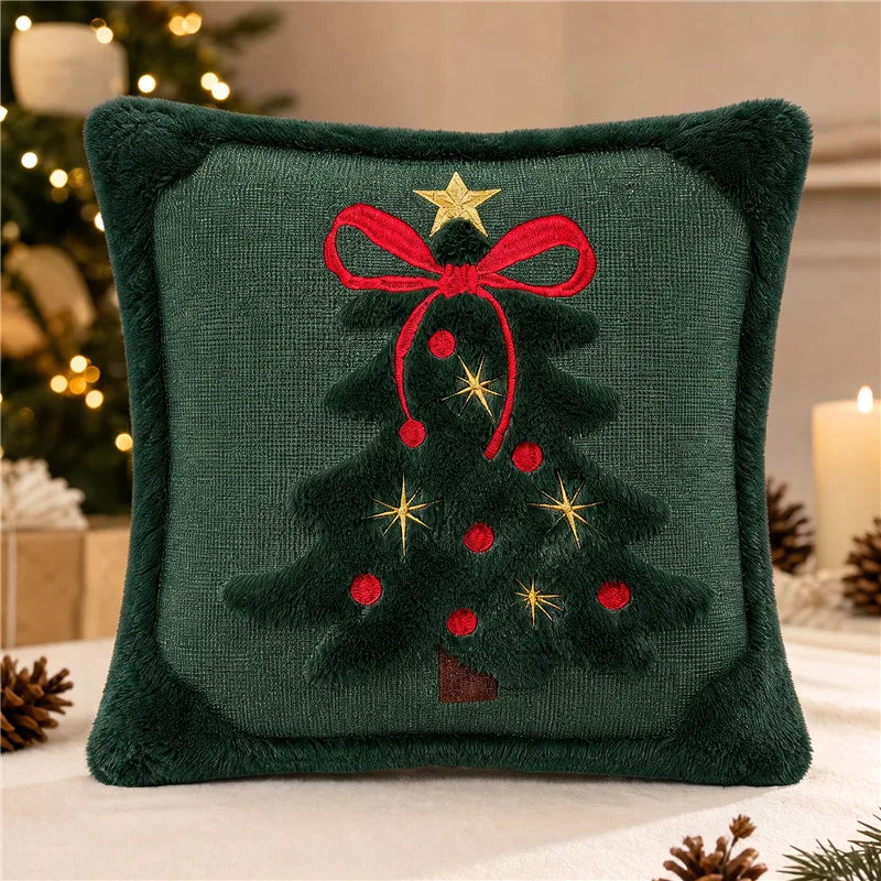 Christmas 3D Cushion Cover Snowman Santa Elk Pattern Pillowcase Sofa Cushion Covers for Home 2026 New Year Christmas Decorations
