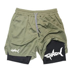 Men's Summer Double-Layer 2-in-1 Shorts for Jogging Exercise Quick Drying Breathable Dry Healthy Fitness Running Pants