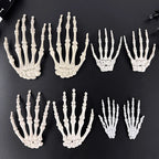 1 Pairs Halloween Skull Hand Plastic Fake Skeleton Bone Horror Props For Halloween Birthday Party Home Haunted House Decoration