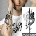 Waterproof Temporary Tattoo Sticker Forest Wolf Geometric Fierce Realistic Animal Body Art Arm Fake Tattoos Sleeve Women Men
