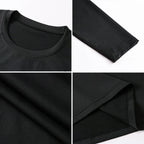 1/3 piece set of men's tight fitting sportswear, long sleeved fitness running top, cool and fast drying sports base shirt