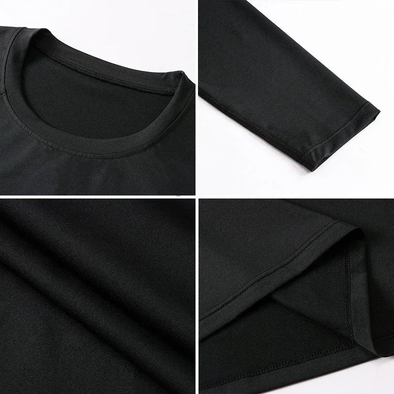 1/3 piece set of men's tight fitting sportswear, long sleeved fitness running top, cool and fast drying sports base shirt