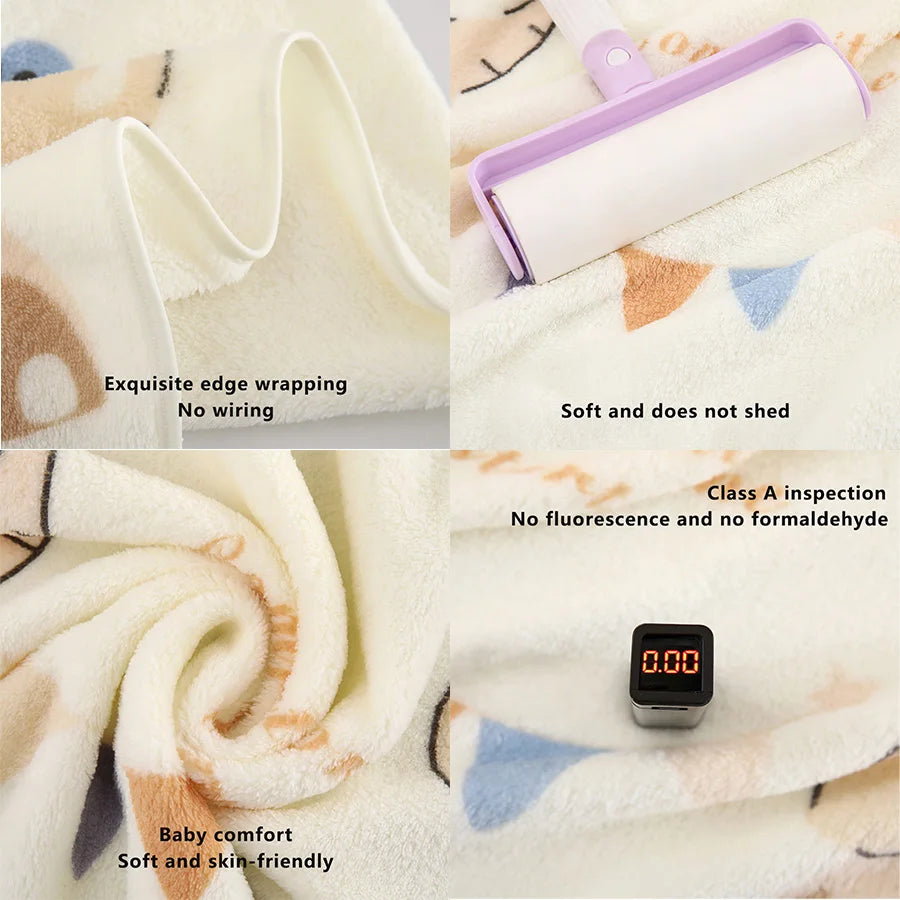 1Pc Baby Blanket, Cute Printed Pattern Baby Blanket, Superfine Fiber Soft and Absorbent, Suitable for Newborn Gifts