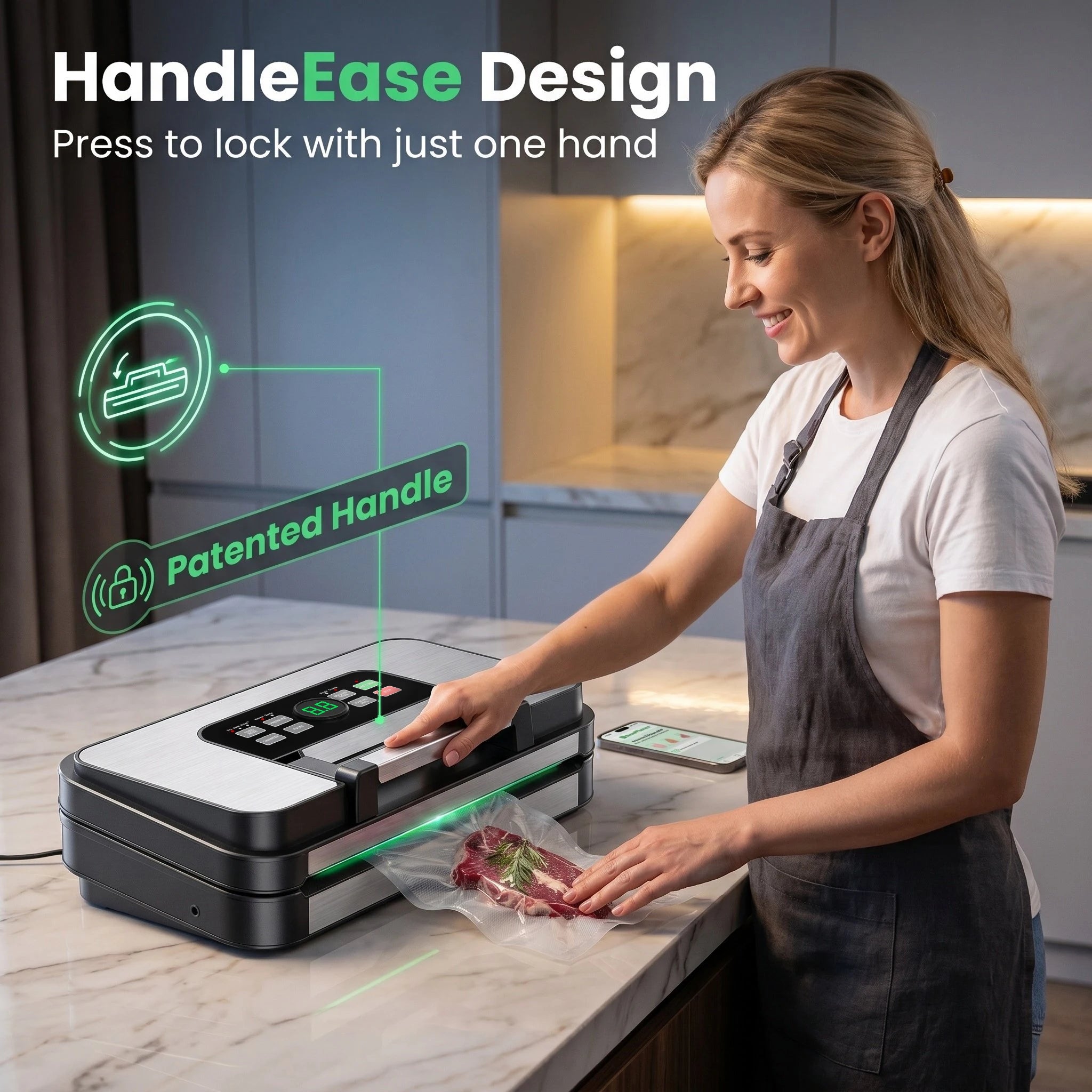 95KPA Dual Pump Vacuum Sealer Machine 10 Modes Double Seal Dry/Moist Food Vacuum Packing with Hose & Roll Bags Upgraded Design