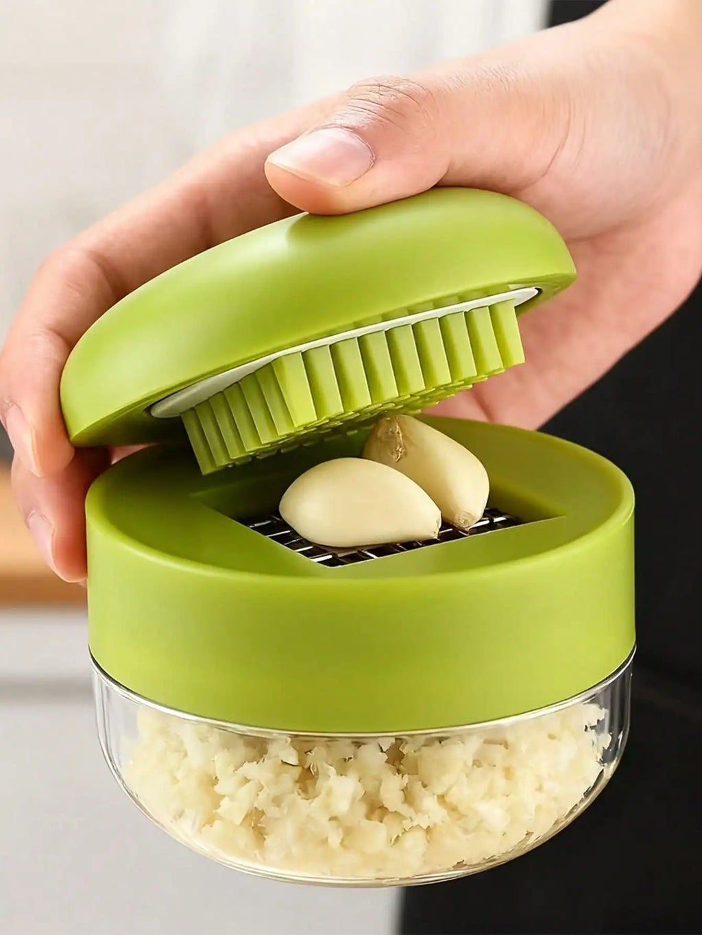 2pcs/1pc Manual Garlic Press And Grinder - Multi-Functional Kitchen Tool, Can Be Used For Chopping,  Suitable For Home, Restaurant, Outdoor And Food Truck Use, Portable Handheld Design, Plastic And Garlic Clove Grinder sh2604