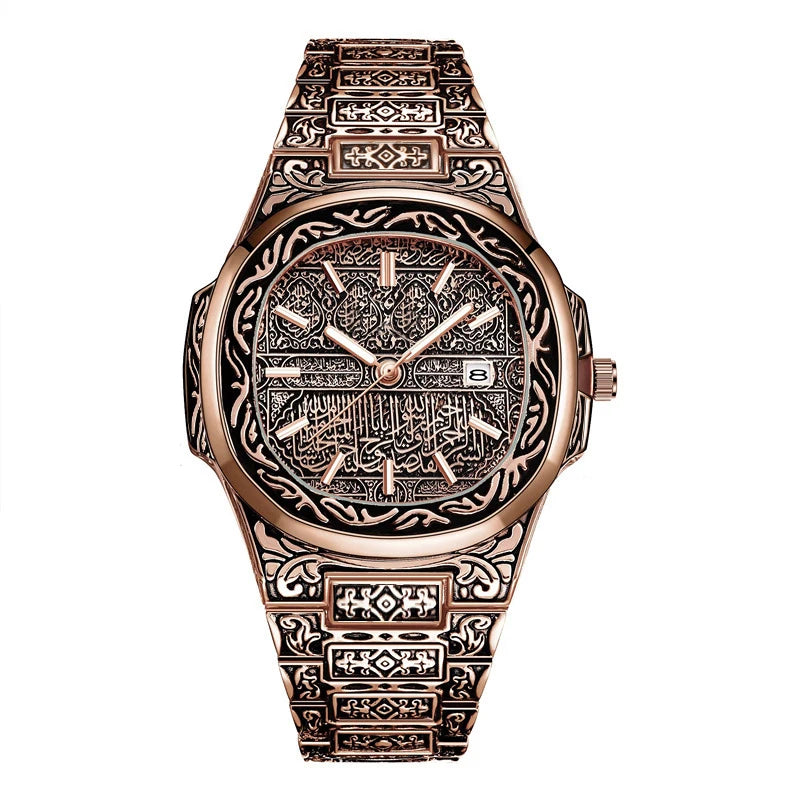 Vintage Men Quartz Watch Luxury Brand Auto Calendar Specific Lines Stainless Steel Strap Wristwatch For Mans Analog