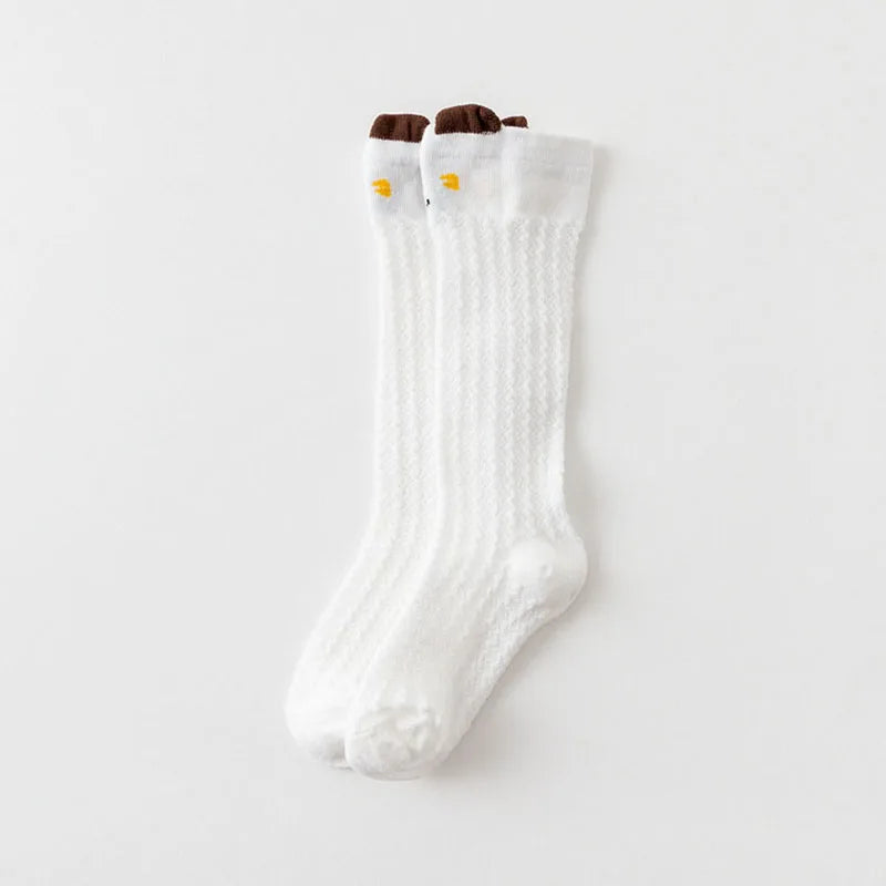 Summer Baby Socks Outdoor Anti-mosquito Newborn Infant Mesh Knee High Socks Cute Animal Cotton Breathable Kids Long Socks