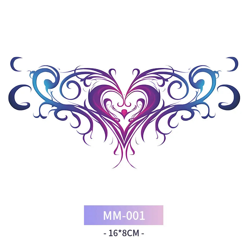Sexy Succubus Tattoo Stickers Tatoo Waist Chest Woman Art Temporary Tattoos Waterproof Long-Lasting Fake Tattoos For Women