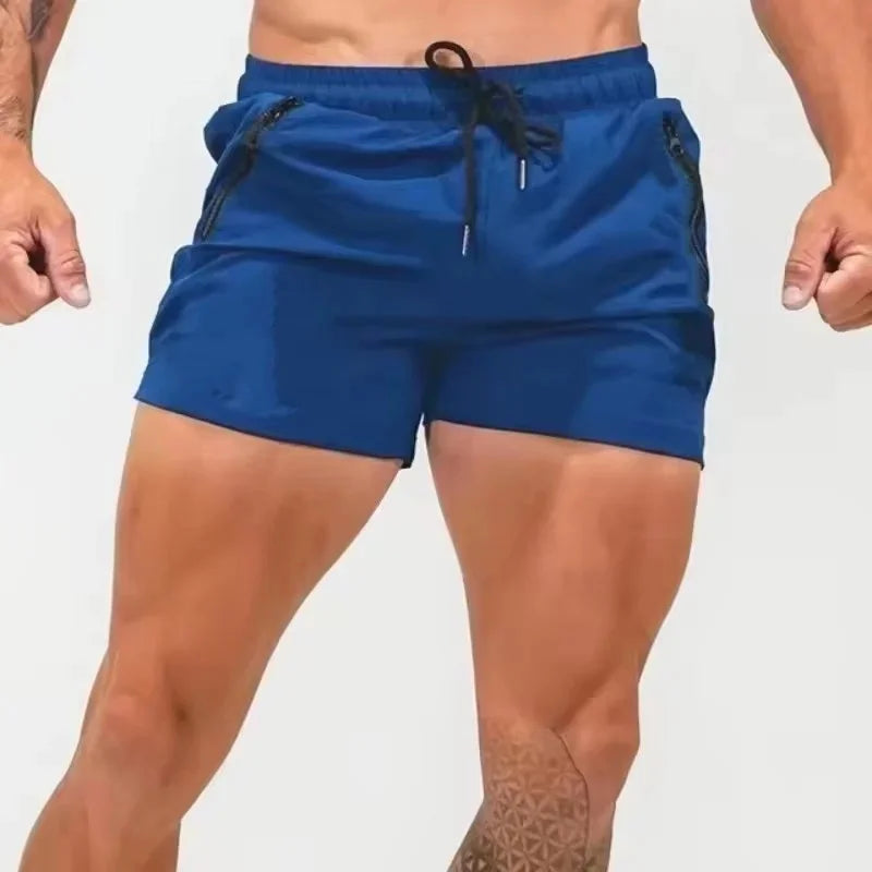 2026 Summer Fitness Training Jogging Short Pants Male Beach pants men zipper pocket Sports Shorts Men Gym Workout Running Shorts