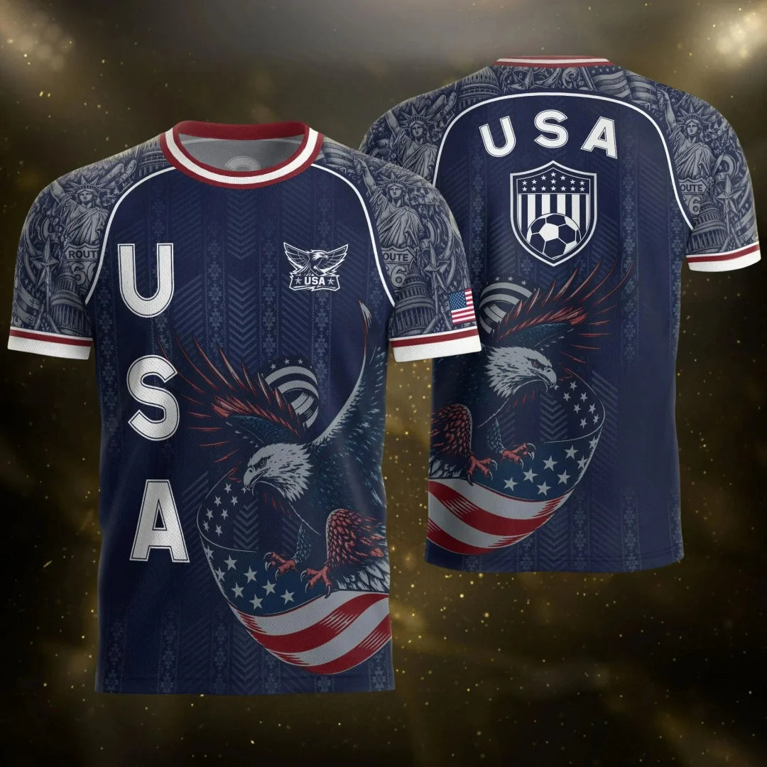 2026 America Soccer Jersey USA Football Team Jersey Match training Kit Summer Sports Men's T-Shirt Clothing Tee Y2k Woman ﻿