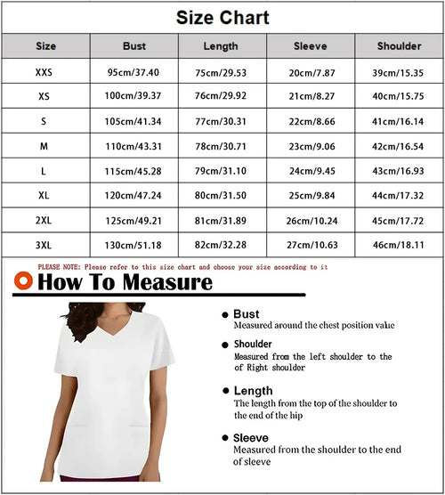Christmas Print Scrubs Tops Women Short Sleeve V-neck Blouse Nurse Uniforms T-Shirt Medical Working Uniform Veterinary Workwear