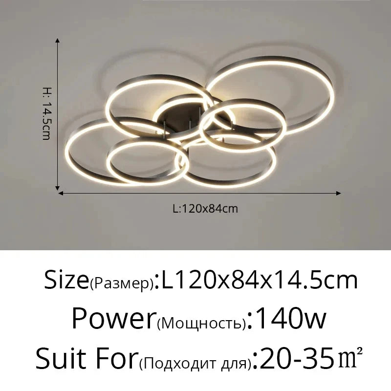 Modern Chandelier Lighting LED Indoor Ceiling Chandelier For Living Room Study Bedroom Nordic Round Rings Home Decor Chandeliers