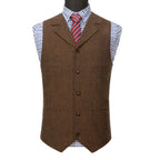 Wool Tweed Men's Suits Vest for Groomsmen Wedding Lapel Casual Slim Business Vests Sleeveless Waistcoat Male Gilet Homme Vests