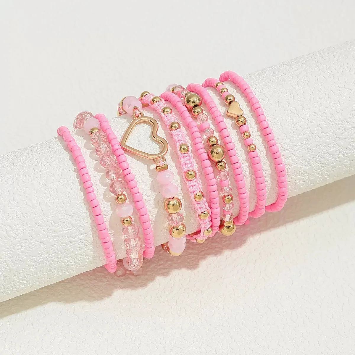 1 set of new Valentine's Day stacked rice bead love bracelet set suitable for gift giving