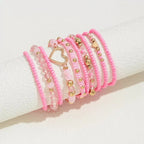 1 set of new Valentine's Day stacked rice bead love bracelet set suitable for gift giving