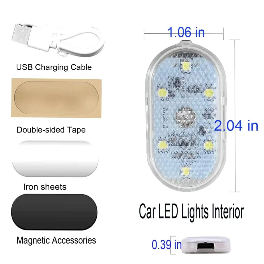 Wireless Led Lights for Car Interior, Car Led Lights Interior, USB Rechargeable Automotive Neon Accent Light Decorative Lamps