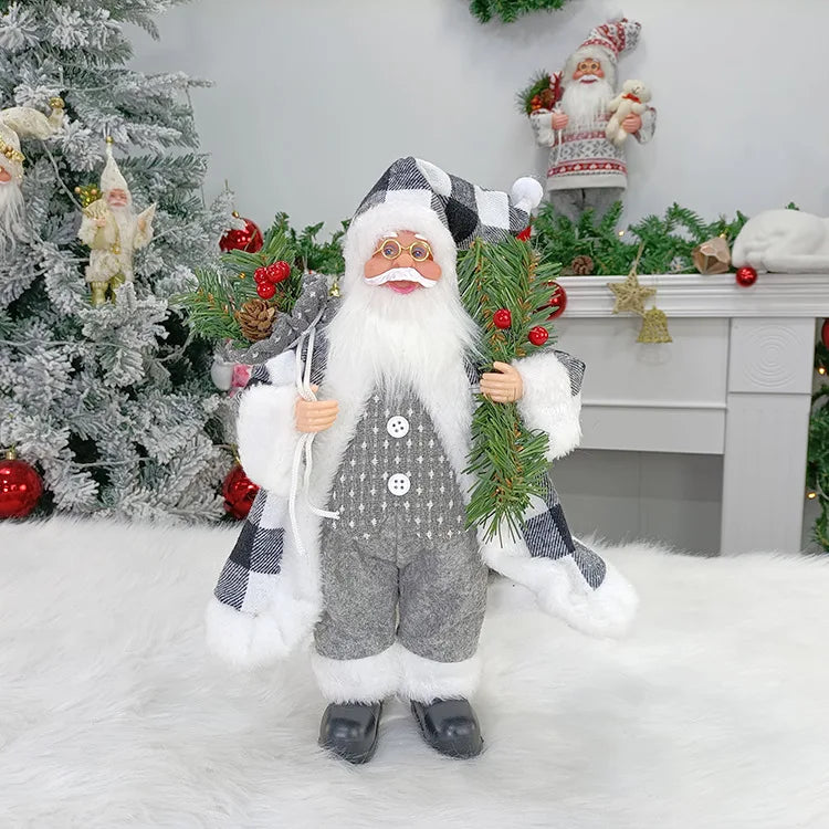 Christmas Theme Home Decorations Santa Claus doll Decoration Supplies 30 cm Standing Santa Claus