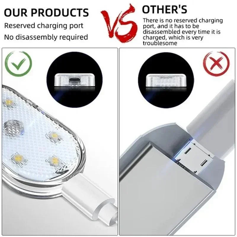 Wireless Led Lights for Car Interior, Car Led Lights Interior, USB Rechargeable Automotive Neon Accent Light Decorative Lamps