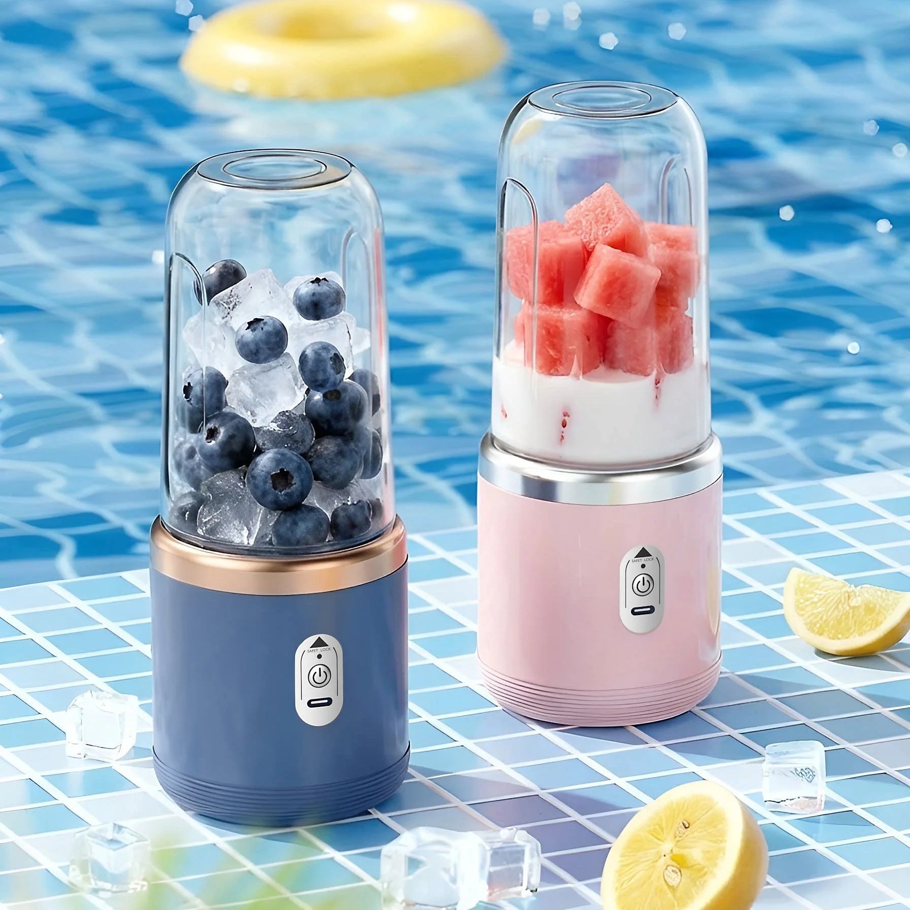 2-Cup Electric Juicer Blender Mixer Mini Wireless Portable Home USB Rechargeable 6-Blade Gift Juice Cup Multifunctional Juicer, Juice Cup, Kitchen Accessories, Christmas Gift, Halloween Gift