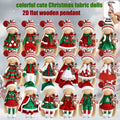 12Pcs Classic Long-haired Christmas Doll Design High-quality 2D Flat Wooden Pendant Christmas Doll Decoration for Christmas