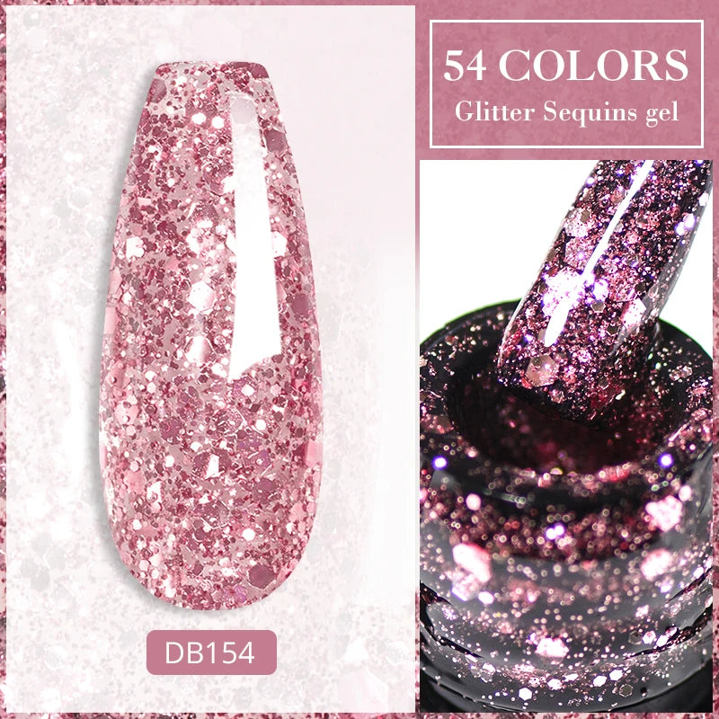 Mtssii 7ML Colorful Reflective Gel Nail Polish Glitter Sparkling Flash Glitter Gel Polish Semi Permanent Varnish Soak Off Nails