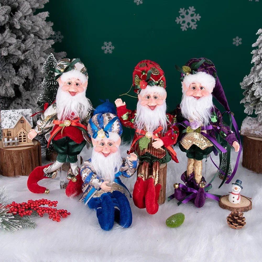 Christmas Decoration Santa Claus Statue Standing Elf Doll Decoration Christmas Tree Pendant Home Merry Christmas New Year Gift