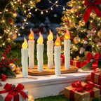 6pcs LED Taper Candle Lights, Flameless Floating Candles Battery Operated Window Candles for Christmas Wedding Birthday Party
