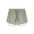 Men's Summer Gym Fitness Double Layered 2-in-1 Quick Drying Running Exercise Jogging Shorts Bodybuilding Sports Pants