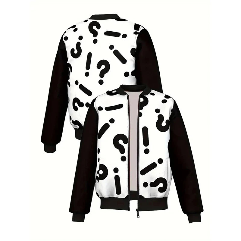 Personality 3D Print Men's Jacket Harajuku Streetwear Stand Collar Long Sleeve Jackets Eyes Stars Hip Hop Graphic Autumn Coat