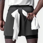 Men's Running Shorts Gym 2 In 1 Sports Shorts Fitness Leisure Workout Breathable Quick Dry Double Layer Training Shorts Men