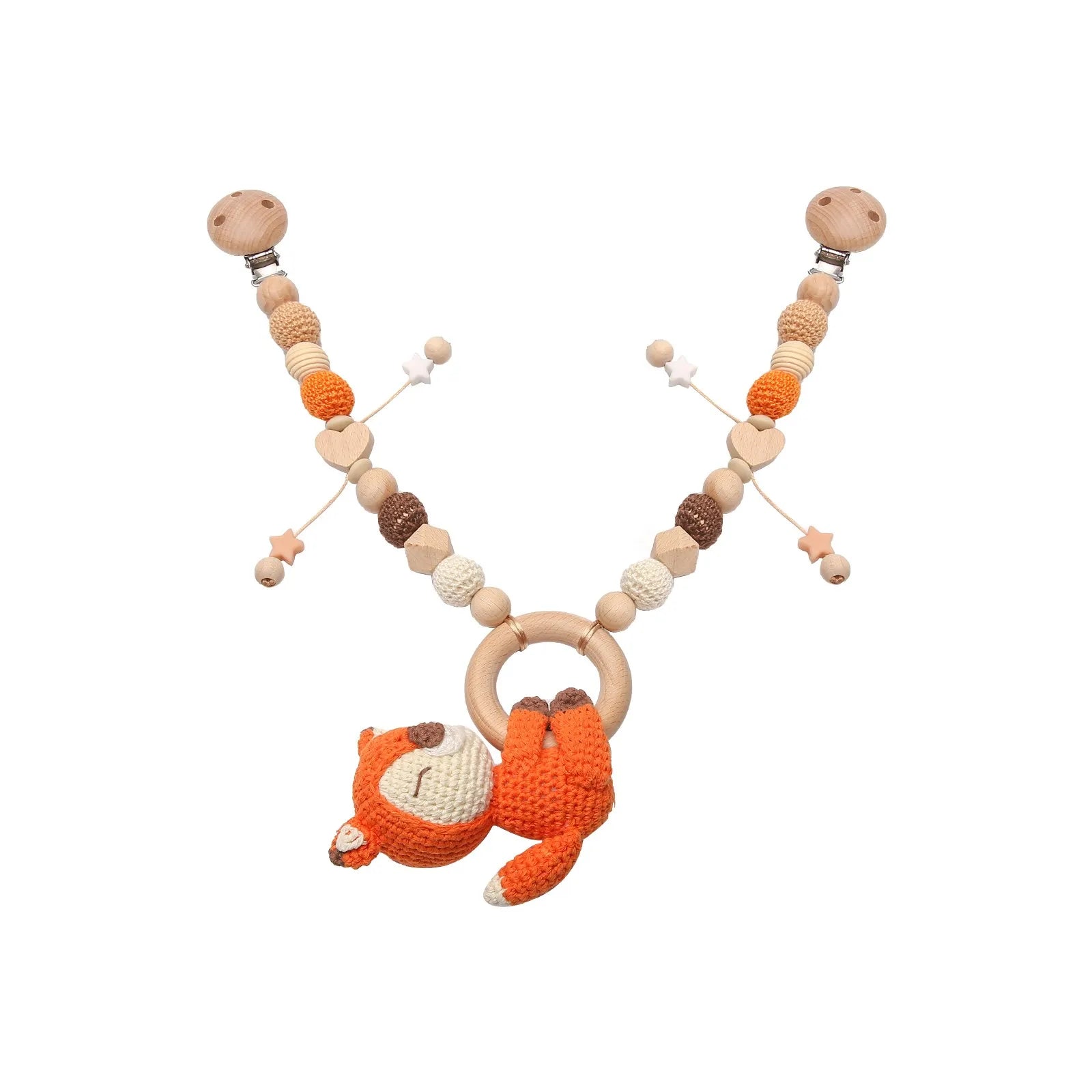 Baby Wooden Crochet Stroller Toys Hanging Stroller Rattle Crib Bell Animal Mobiles Gym Stroller Pendants Gifts Children's Toys