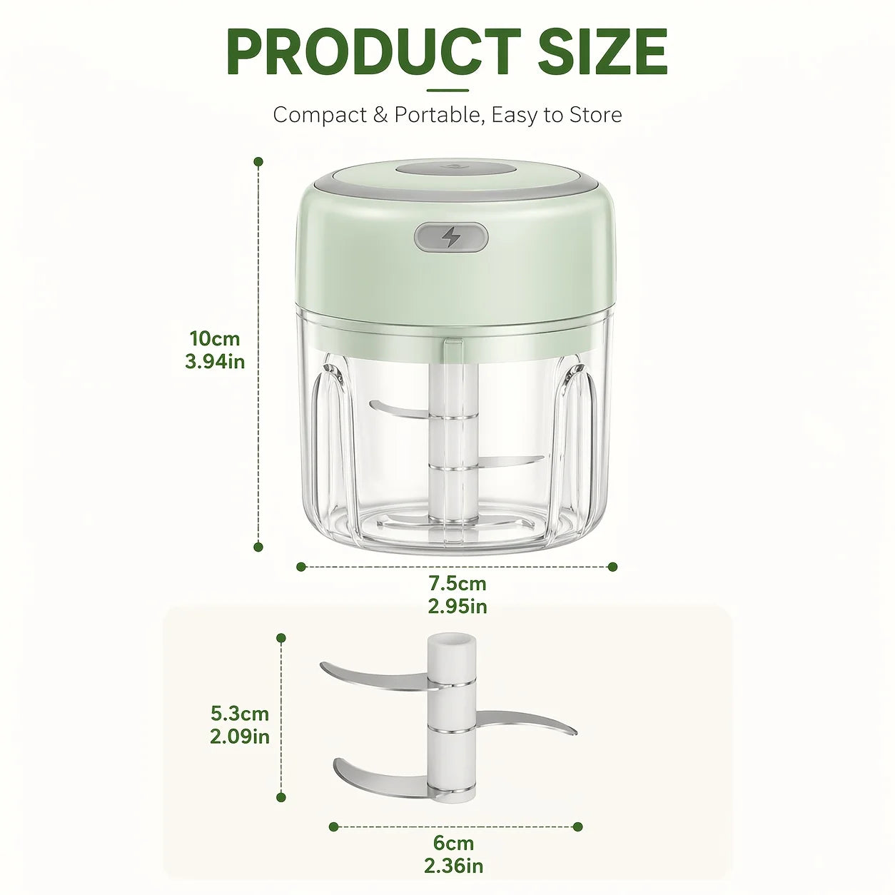 Electric Garlic Crusher, Portable Mini Food Chopper (with Meat Chopping Blade), Vegetable Chopper, Small Food Processor, Suitable for Garlic Paste, Mashed Food, Onions, Herbs, Vegetables, Ginger, Juice Mixer, and Kitchen Toma