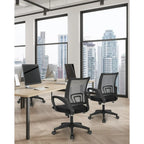 Black Mesh Gaming Office Chair Mid Back Lumbar Support Adjustable Height Swivel For Home Computer Desk Task