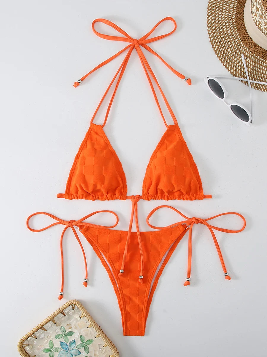 Sexy Triangle Bikini Women's Swimsuit 2025 Swimwear Micro Thong Bikinis Sets Trend  Two-piece Bathing Suit for Female Beach Wear