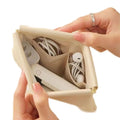 Automatic Closure Bullet Storage Bag, Mini Portable PU Lipstick Makeup Pouch, Self-Closing Spring Design for Earphones & Small