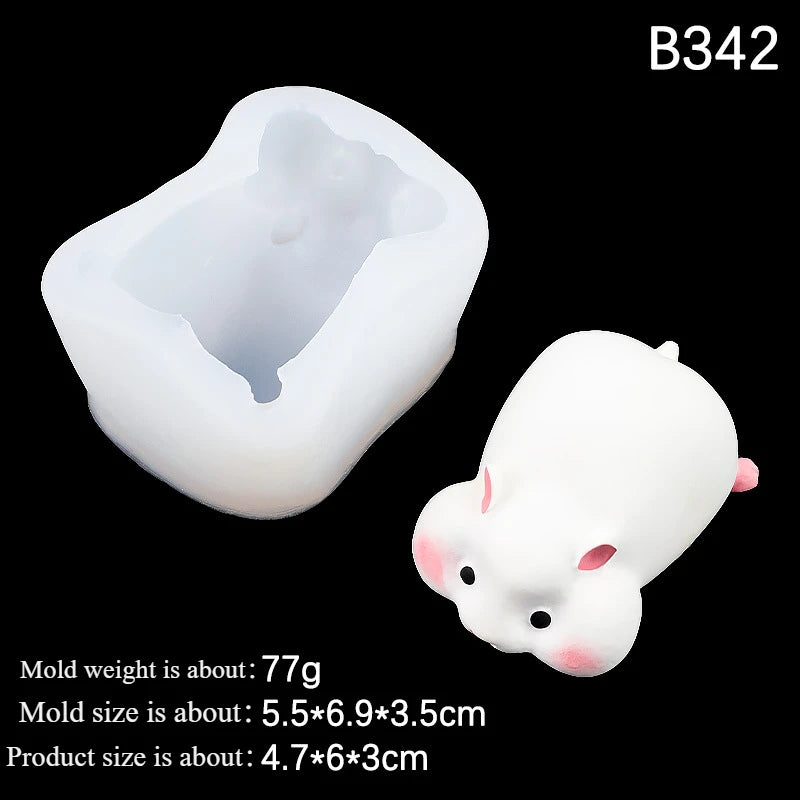 Little Hamster Pinch Silicone Mold Cartoon Plaster Jelly Pudding Soap Baking Mold Cake Decoration Baking Accessories