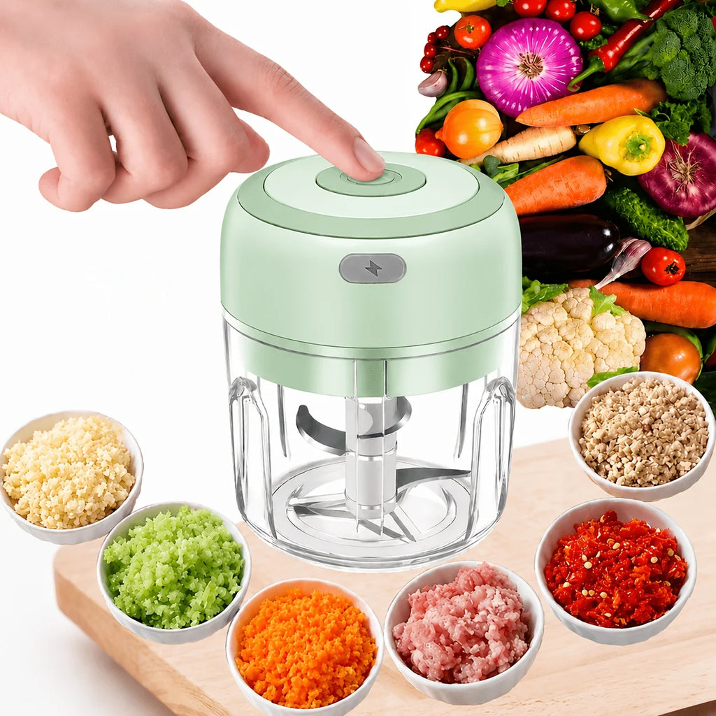 Electric Garlic Crusher, Portable Mini Food Chopper (with Meat Chopping Blade), Vegetable Chopper, Small Food Processor, Suitable for Garlic Paste, Mashed Food, Onions, Herbs, Vegetables, Ginger, Juice Mixer, and Kitchen Toma