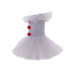 Halloween Costume For Kids Gray Girls Tutu Dress Kids Cosplay Scary Clown Costume Carnival Masquerade Party Dress Up 3-12Y