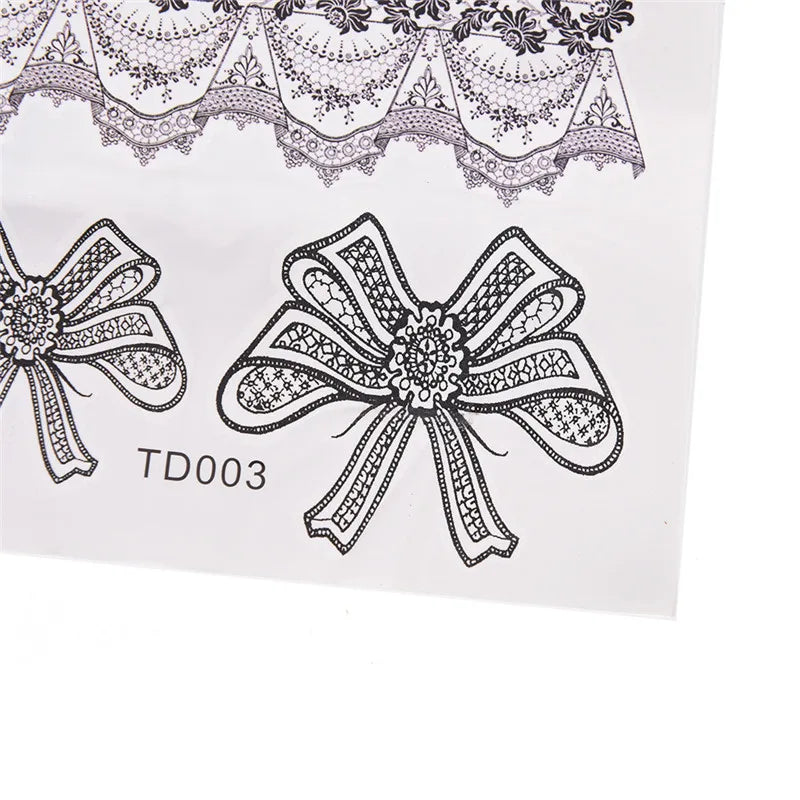 Leg Tattoo Sticker Waterproof Temporary Sexy Lace Flowers Stocking Stickers Flash Tatoo Fake Tattoos