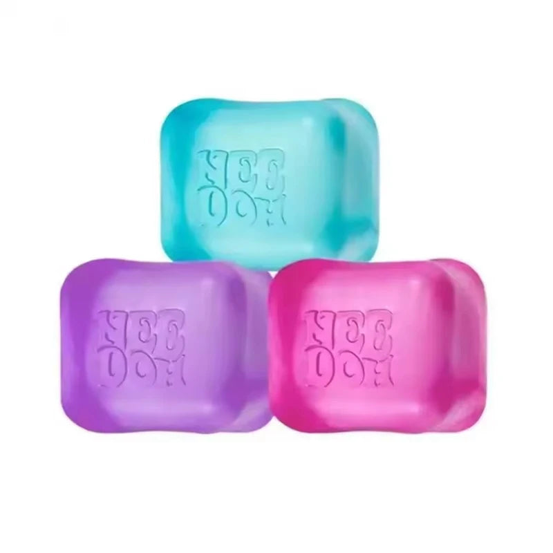 Needoh Teenie Nice Ice Cube Fidget Toys Mini4 Pack Set Slow Rebound Squishy Toys Stress Reliever Fidget for Party Favors Gifts
