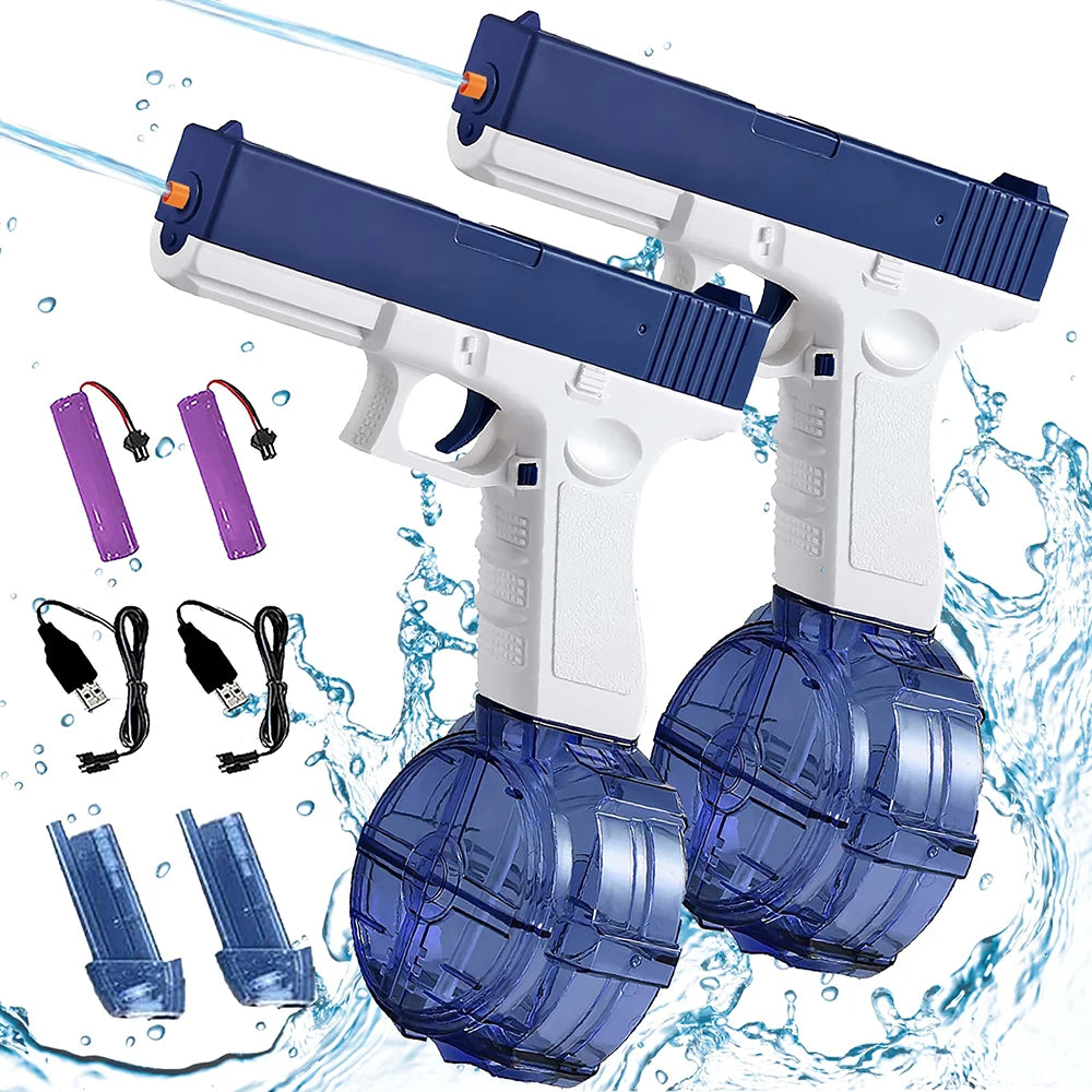 Electric Water Gun Rechargeable Automatic & Manual Spray Gun Capacity Range Up to 32 FT Range for Adults & Kids